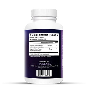 Organic Ashwagandha with Black Pepper, 60 Capsules view 3