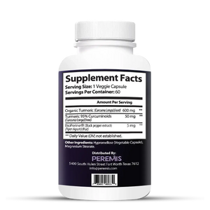 Organic Turmeric Curcumin with Black Pepper Extract, 60 Capsules view 3
