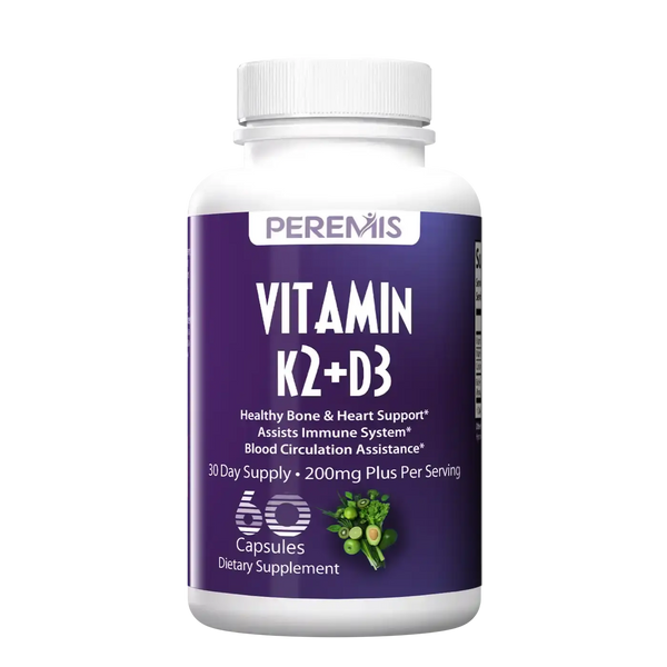 Vitamin D3 K2 Supplement Capsules by Peremis - Bone and Heart Health